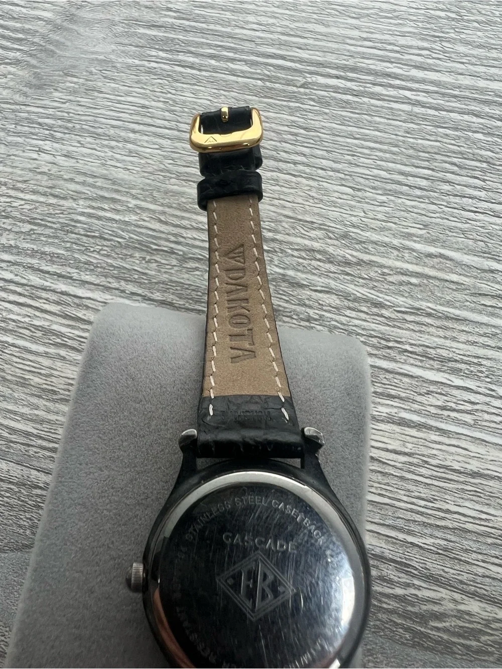 Eddie Bauer Two-Tone Roman Numeral Wristwatch with Black Leather Strap